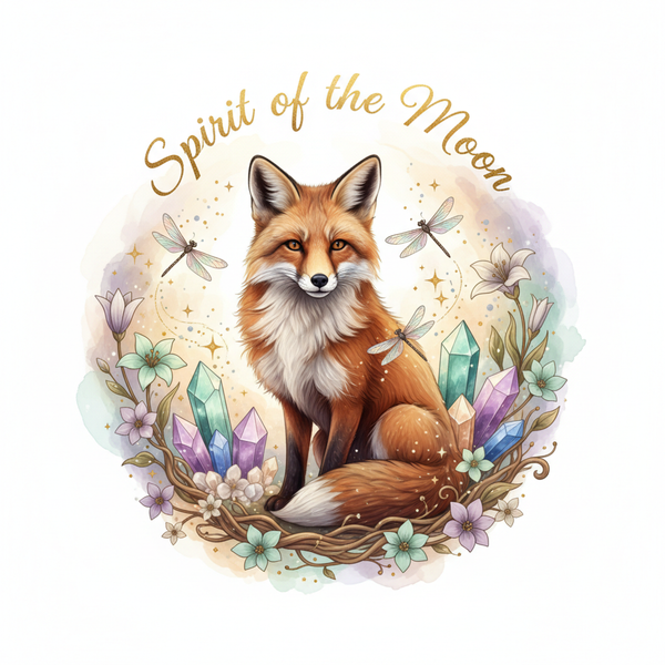 Spirit of the Moon Realistic Fox Logo